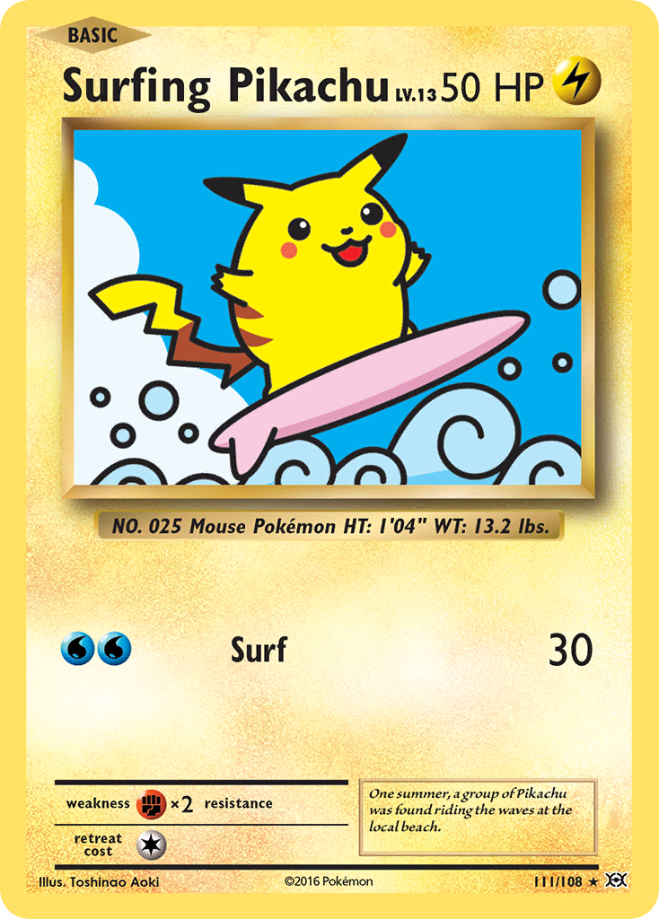 Surfing Pikachu - 111/108 - Evolutions