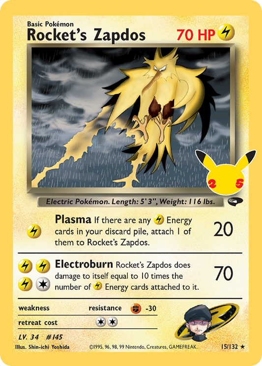 Rocket's Zapdos - 15/25 - Celebrations: Classic Collection