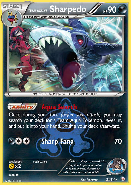 Team Aqua's Sharpedo - 21/34 - Double Crisis