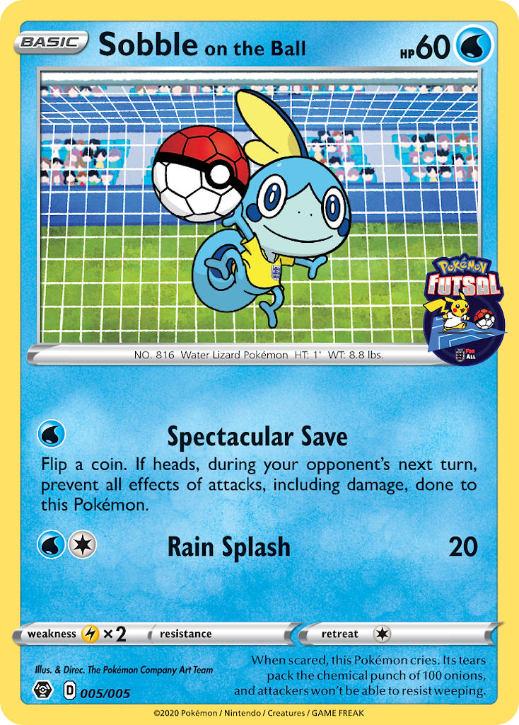 Sobble on the Ball - 5/5 - Pokémon Futsal Collection