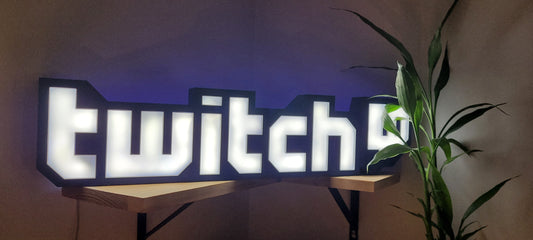 Enseigne Twitch 21''x 5 3/4" avec LED blanc