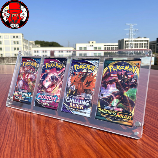 4 booster packs acrylic display