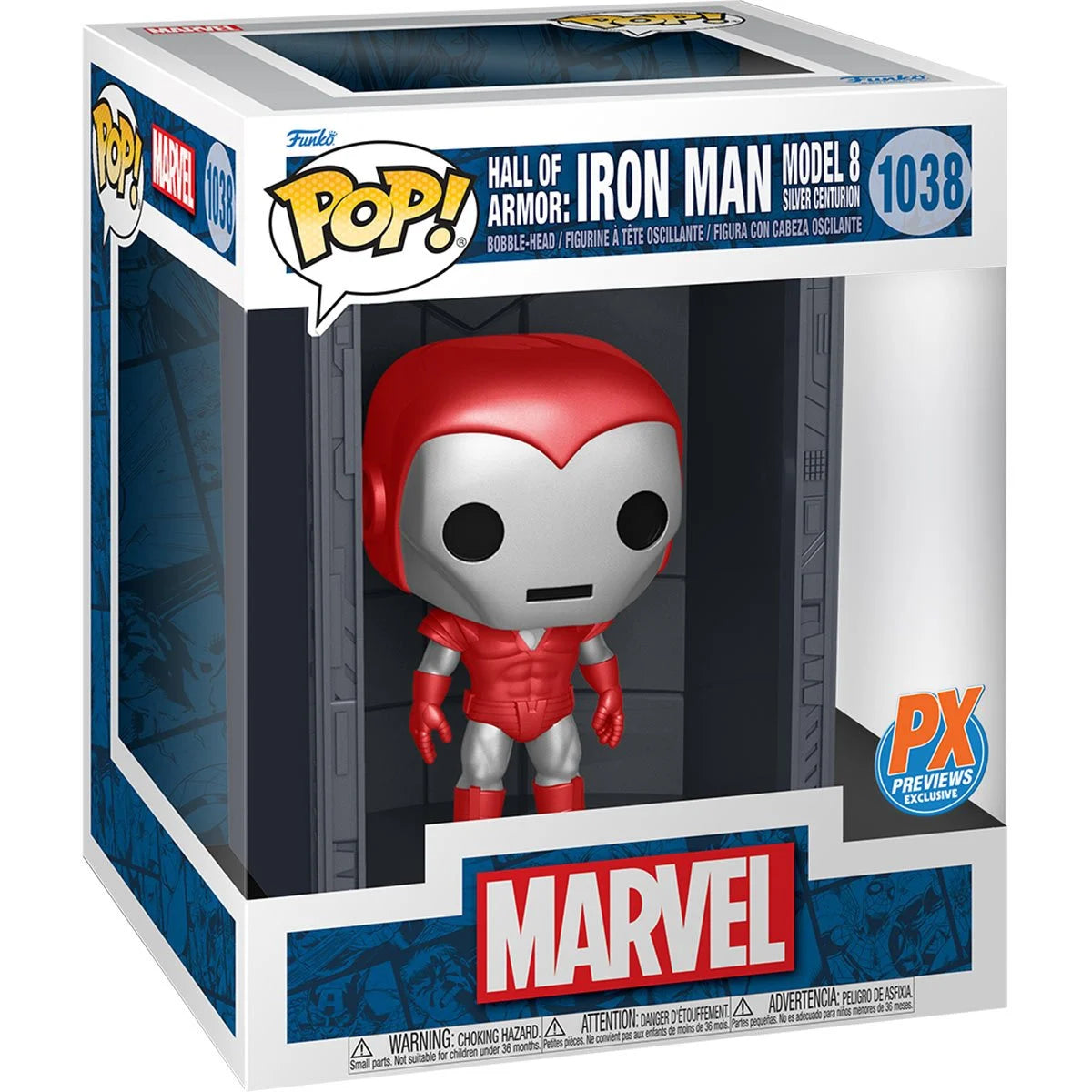 Marvel Iron Man Hall of Armor Mdl. 8 Dlx. Pop! Figure - PX Exclusive